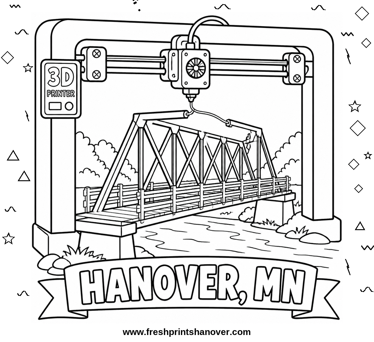 Hanover Bridge coloring page preview